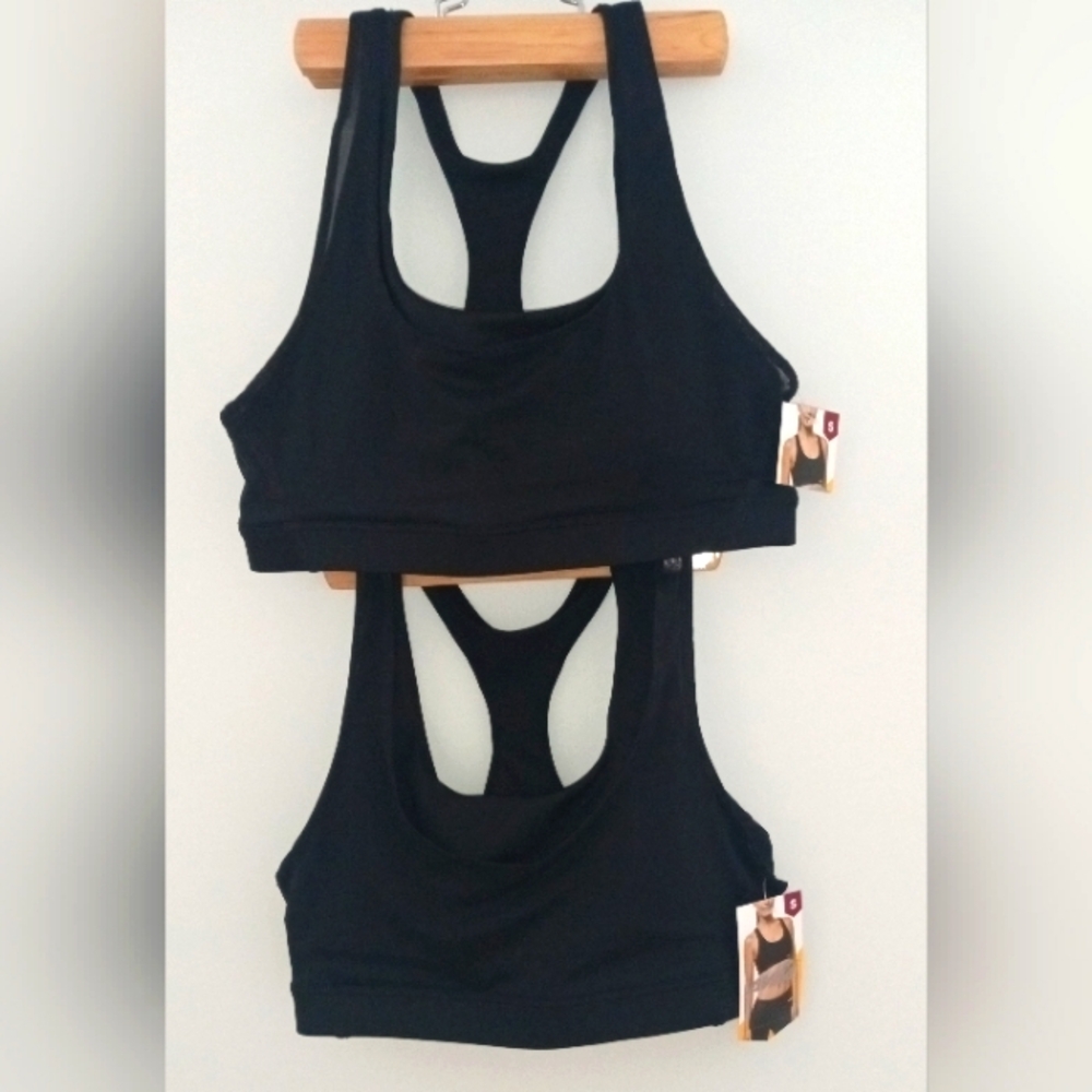 Avia Black Racerback Sports Bra Set Of 2